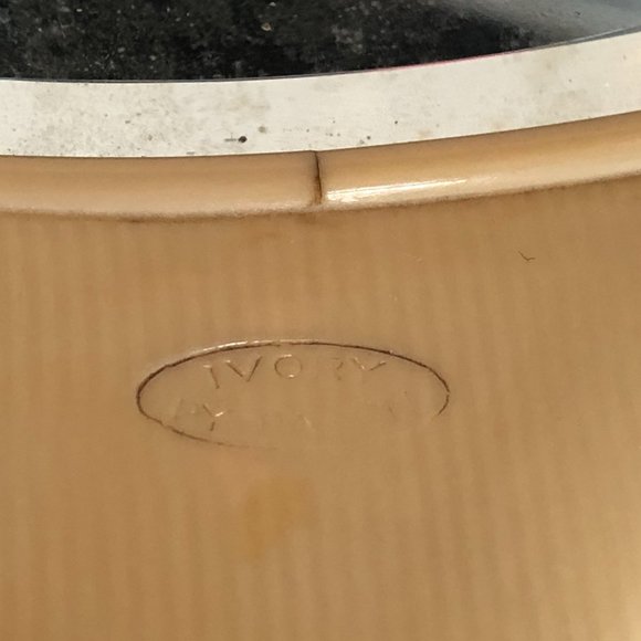 VINTAGE Ivory Py-ra-lin Handheld Vanity Mirror Celluloid #F31 - Picture 3 of 4